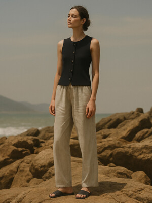 LINEN BANDING PANTS [REGUAR FIT]_4 COLOR