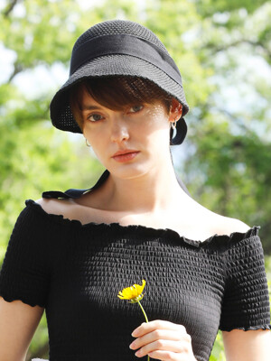 [단독][unisex]VENICE BLACK RIBBON HAT