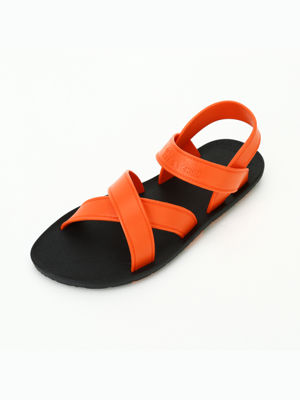 MC06 Cross Sandal, Black-Orange