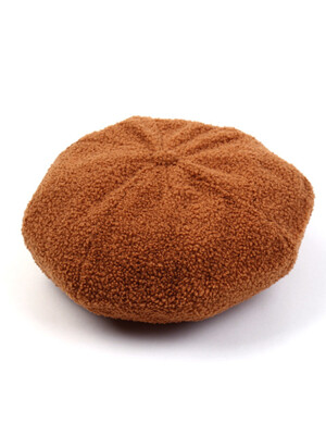 Fleece Belted Brown Beret 베레모