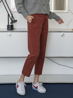 P3106 Berry coduroy pants_Red brown