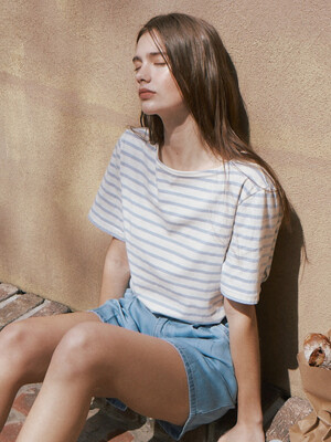 Half Sleeve Stripe T-shirt_4color