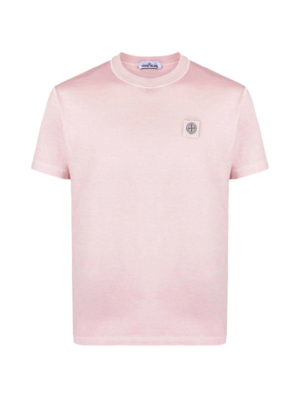 22SS 체스트 로고 패치 티셔츠 핑크 761523757 V0186