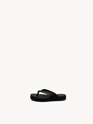 V leather slipper - Black