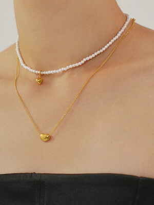 mini heart pearl N-gold