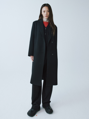 BLACK REVERSIBLE WOOL CLASSIC COAT