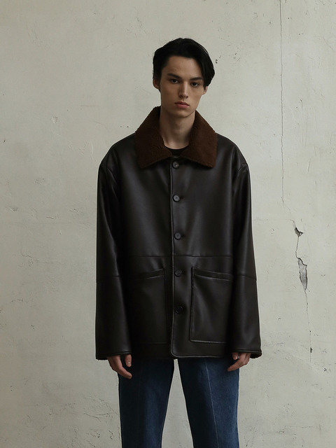 아우터 - 필시크 (FILLCHIC) - REVERSIBLE SHEARLING JACKET(DARK BROWN)