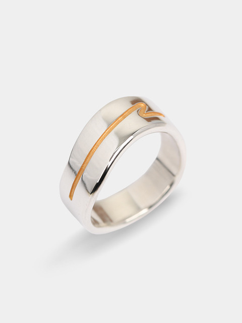 주얼리 - 그레이노이즈 (GRAYNOISE) - Heart gold line ring L (925 silver)
