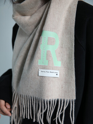 Logo Printed Wool Muffler_Beige