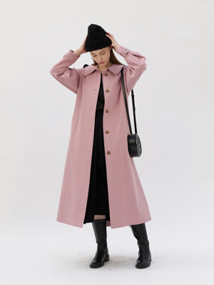 23 Spring_ Pink A-line Trench Coat