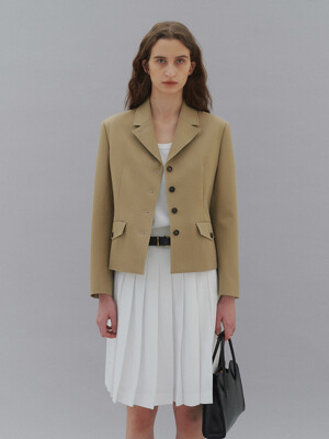 Roy Cotton Jacket in Beige