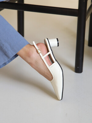 Nuer slingback  / cream (4cm)