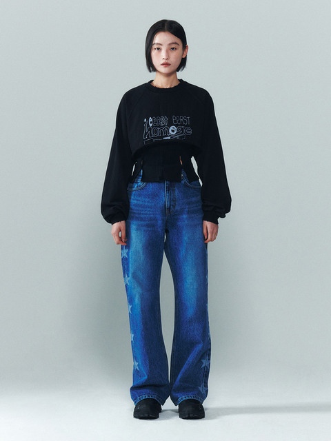 데님 - 이어스트 (EERST) - W-Star Bleached Jeans [Blue]