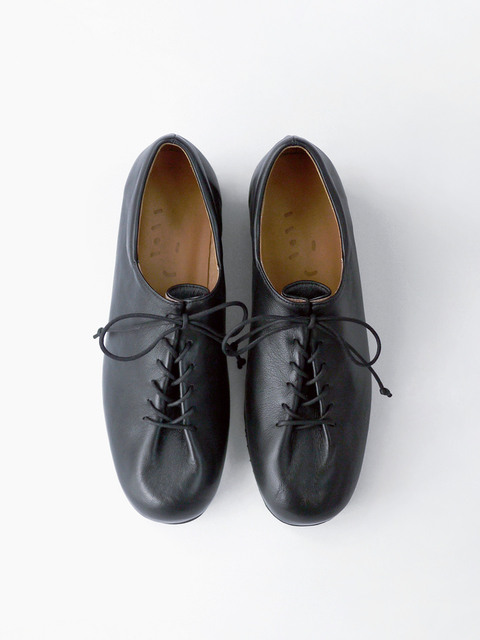 플랫슈즈,로퍼 - 흰 (heenn) - Folded Derby Shoes . Black