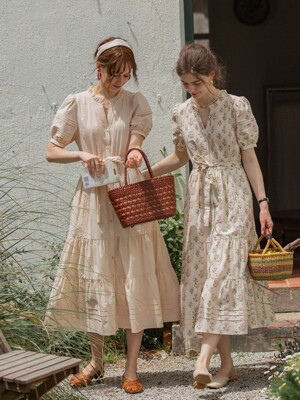 AMELIE frill puff sleeve dress_3colors