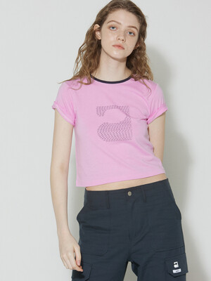 Logo line t-shirt_pink