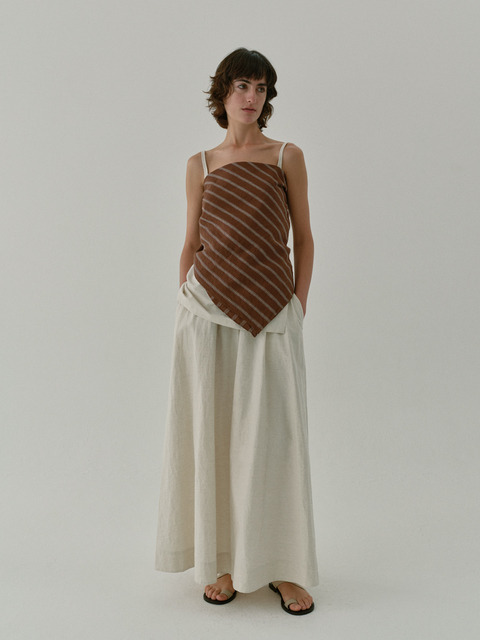 스카프/머플러 - 모이아 (MOIA) - top and bag (brown stripe)