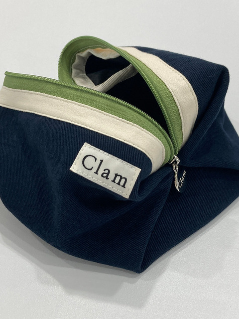 클러치 - 클램 (Clam) - Clam round pouch _ Navy and green