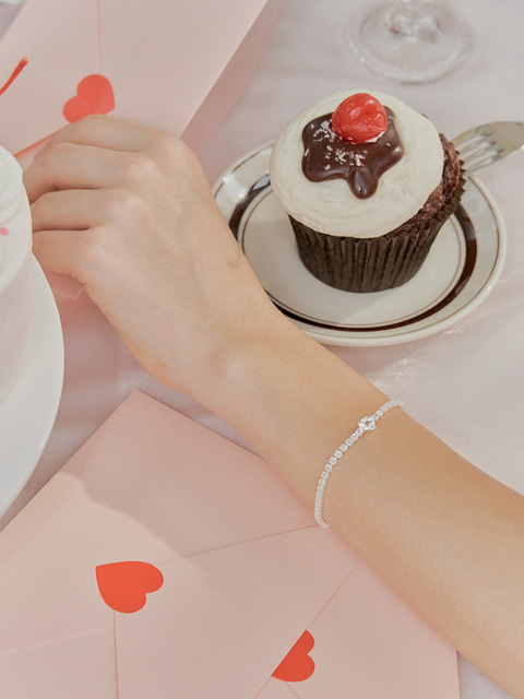 주얼리 - 앵브록스 (ENGBROX) - party heart tennis bracelet