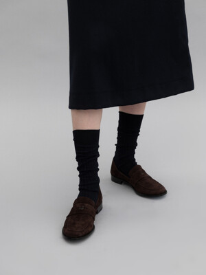 Soffy penny loafer Suede Brownie brown