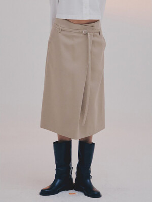 Belted Midi Skirt  Beige (KE3827M05A)