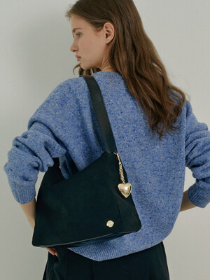 W Suede Easy Open Hobo Bag_Black