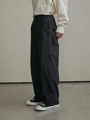 Side button b.d.u pants (aubergine)