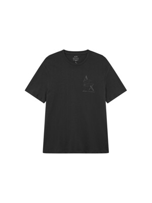 AX 남성 로고 그래픽 소프트 티셔츠_블랙(A413330008)