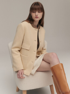 ROUND FANCY HALF JACKET (butter beige)