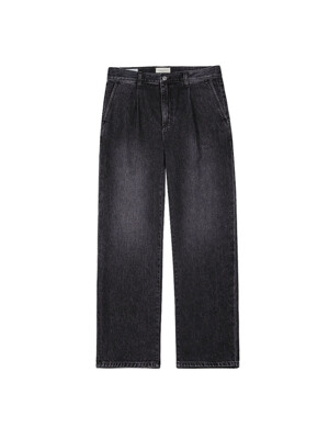 Cone denim One Pleats Trousers (Black)