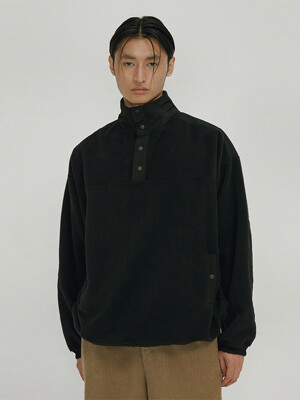 Fleece pullover jacket (black)