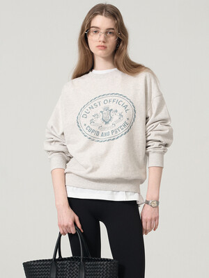 UNISEX CUPID CAMPUS SWEATSHIRT OATMEAL MELANGE_UDTS4A102I1