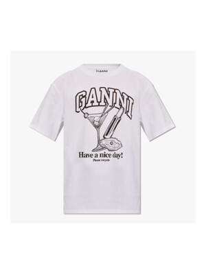 가니 퓨처 칵테일 프린트 릴렉스핏 반팔 티셔츠 T3878 151