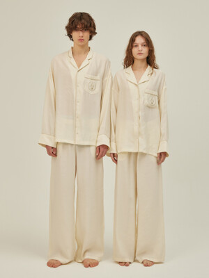 CLASSIC PAJAMA COUPLE SET_ivory