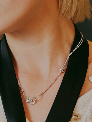 [sv925]Chain combi necklace