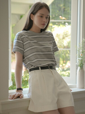 Multi stripe cotton t-shirt_Gray