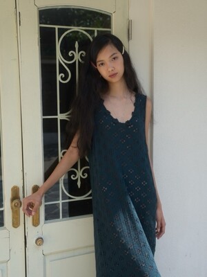 Vintage Weave Long Dress / Darkgray