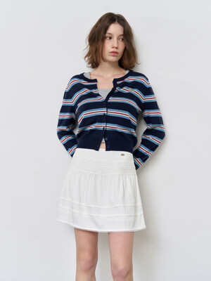 멀티 스트라이프 크루넥 가디건 [NAVY] / WBE1L04504