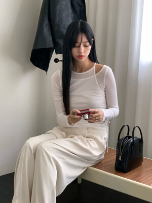 Layered Shirring Longsleeve T-shirt_3color