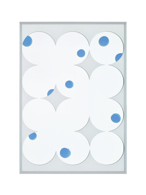Mirror - Circles with blue apples A3