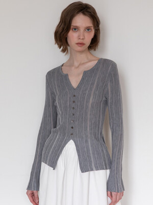 See-through knit _ Gray