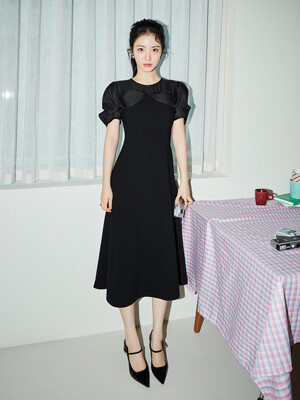 잇미샤 텍스처 블록 원피스 ITP3WOP720 (BLACK)