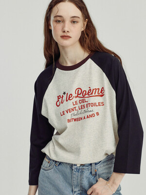 Vintage Crack Raglan Sleeve Tee_BLACK