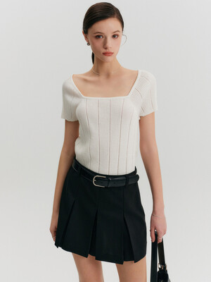 튜니 스트링 스퀘어 넥 니트 / TUNY STRING SQUARE NECK KNIT_3colors