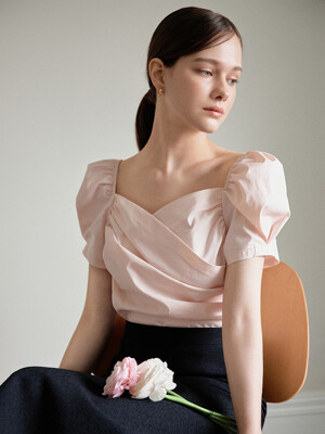 BELL DRAPE BLOUSE_LIGHT PINK