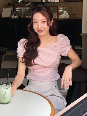 BELL DRAPE BLOUSE_LIGHT PINK
