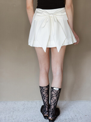 CUPCAKE BACK RIBBON PLEATS SKIRT_TT5S501IV