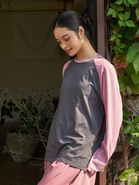 디야니 Muse Raglan Long Sleeve Tee (Indie Pink)