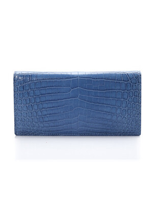 [악어가죽지갑] slim wallet Sapphire blue
