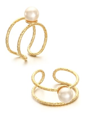 Two Line Pearl Ring